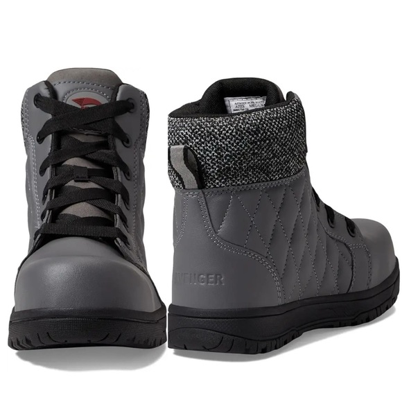 NWB Avenger Women’s Metro Tall 8” CN Toe Grey Quilted Work Boots - Size: 8.5 - Picture 2 of 15